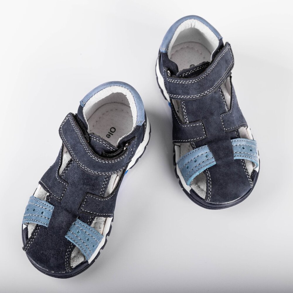Boys Blue Leather Sandals. Size 11.5